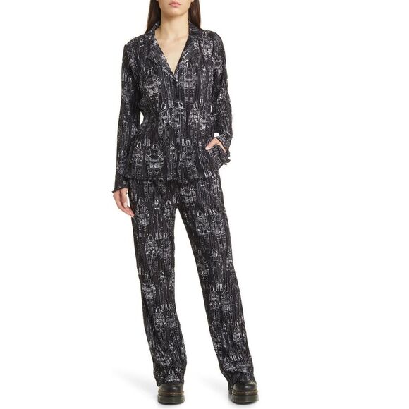 Dressed in LALA Pants - NWT Dressed in LALA  Interstellar Astronauts Long Sleeve Plissé Set Women's S